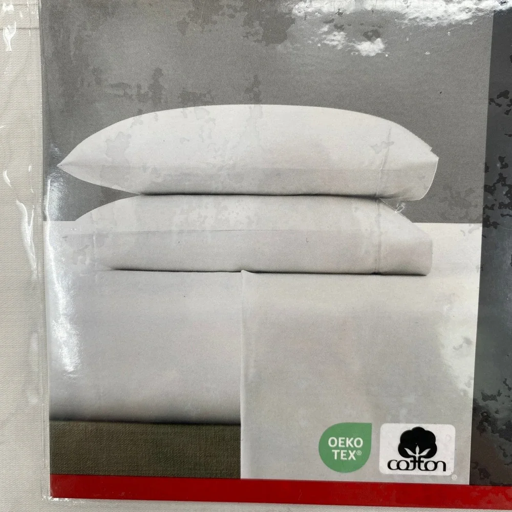 Beautyrest Black Sheet Set Queen Antarctica Gray Liquid Cotton 400TC Deep Pocket